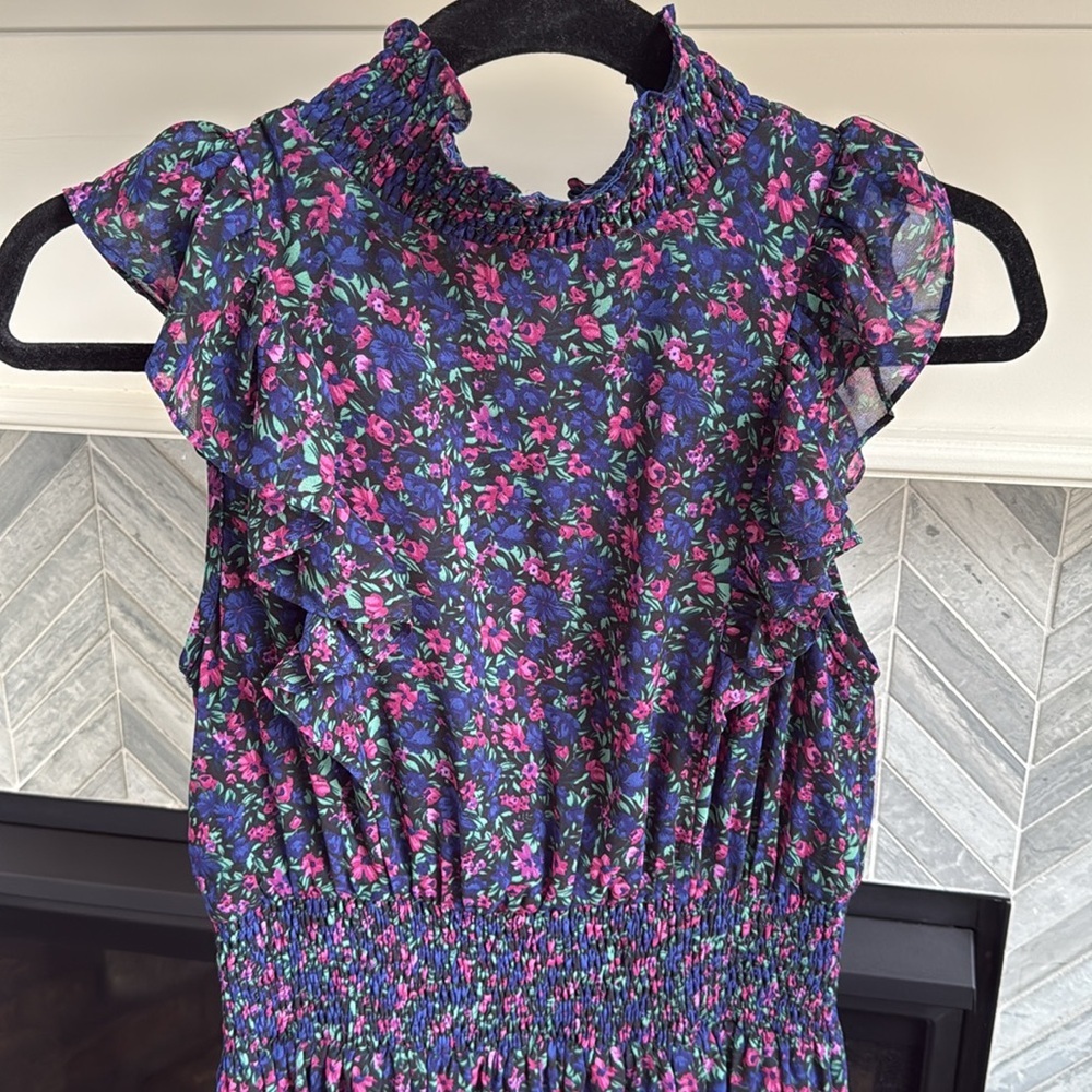 Lulus • Evalina Blue Ruffle Maxi Dress Small - Picture 3 of 6